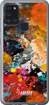 6F hoesje - geschikt voor Samsung Galaxy A21s -  Transparant TPU Case - Colourful Palette #ffffff