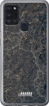 Samsung Galaxy A21s Hoesje Transparant TPU Case - Golden Glitter Marble #ffffff