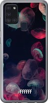 Samsung Galaxy A21s Hoesje Transparant TPU Case - Jellyfish Bloom #ffffff