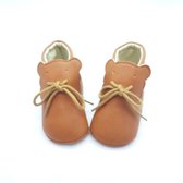 Baby schoen lederlook kleur Khaki   12cm  6-12 maanden