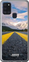 Samsung Galaxy A21s Hoesje Transparant TPU Case - Road Ahead #ffffff