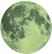 Glow In The Dark Maan Sticker - Lichtgevend - 12 cm diameter