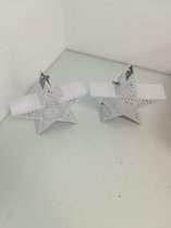 Decoratieve sterren - wit 2 st