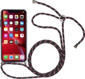 StilGut ketting case strap TPU hoesje koord iPhone XR - Transparant Zwart