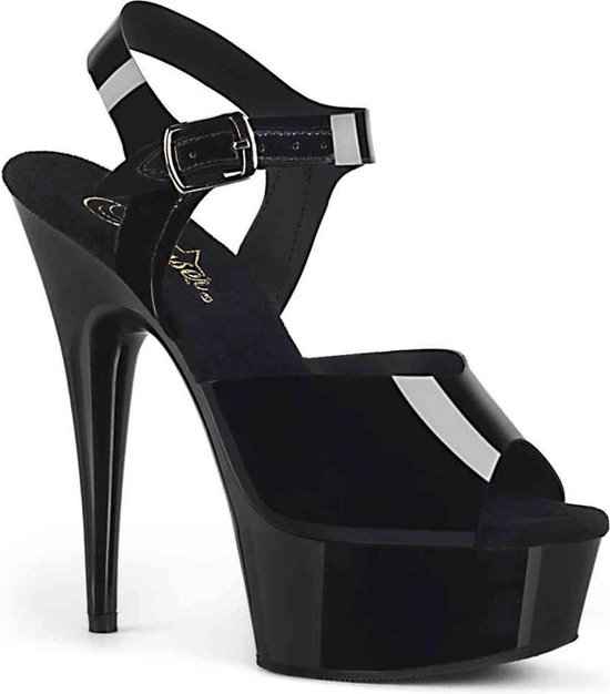 Pleaser - DELIGHT-608N Sandaal met enkelband - US 12 - 42 Shoes - Zwart