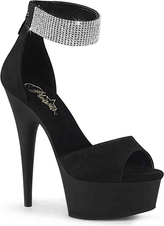 Pleaser - DELIGHT-625 Sandaal met enkelband - US 9 - 39 Shoes - Zwart