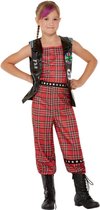 Smiffy's - Punk & Rock Kostuum - 90s Rocken Als Een Punker - Meisje - Rood, Zwart - Large - Carnavalskleding - Verkleedkleding