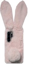 ADEL Siliconen Back Cover Softcase Hoesje Geschikt voor Huawei P30 Pro - Konijn Fluffy Pluche Zachte Stof