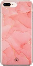 iPhone 8 Plus/7 Plus hoesje siliconen - Marmer roze | Apple iPhone 8 Plus case | TPU backcover transparant