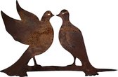 Marys Metals - tuinbeeld - valentijn - liefde - tortelduiven - duiven - vogels - tuindecoratie - boomprikker - huwelijk - trouwen - huwelijksjubileum