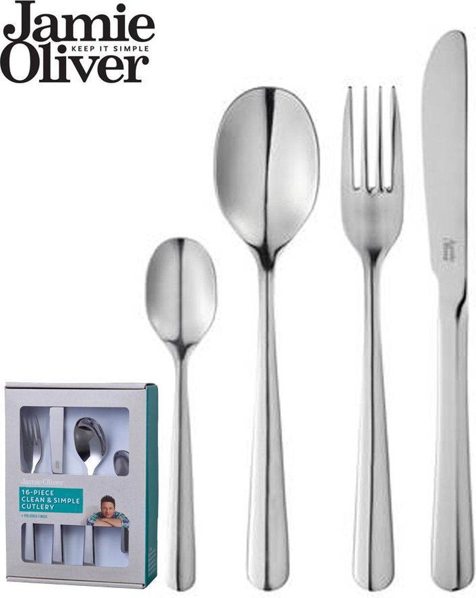gebruiker redactioneel boksen Jamie Oliver Clean & Simple Bestekset 4 Persoons - 16 Delig | bol.com