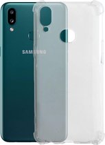 Siliconen hoesje voor Samsung Galaxy A10S - Schok bestendig - Transparant - Inclusief 1 extra screenprotector