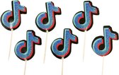 TikTok |24 stuks|cupcake - cupcake decoratie - cupcake versiering - cupcake toppers - taart decoratie - taartversiering