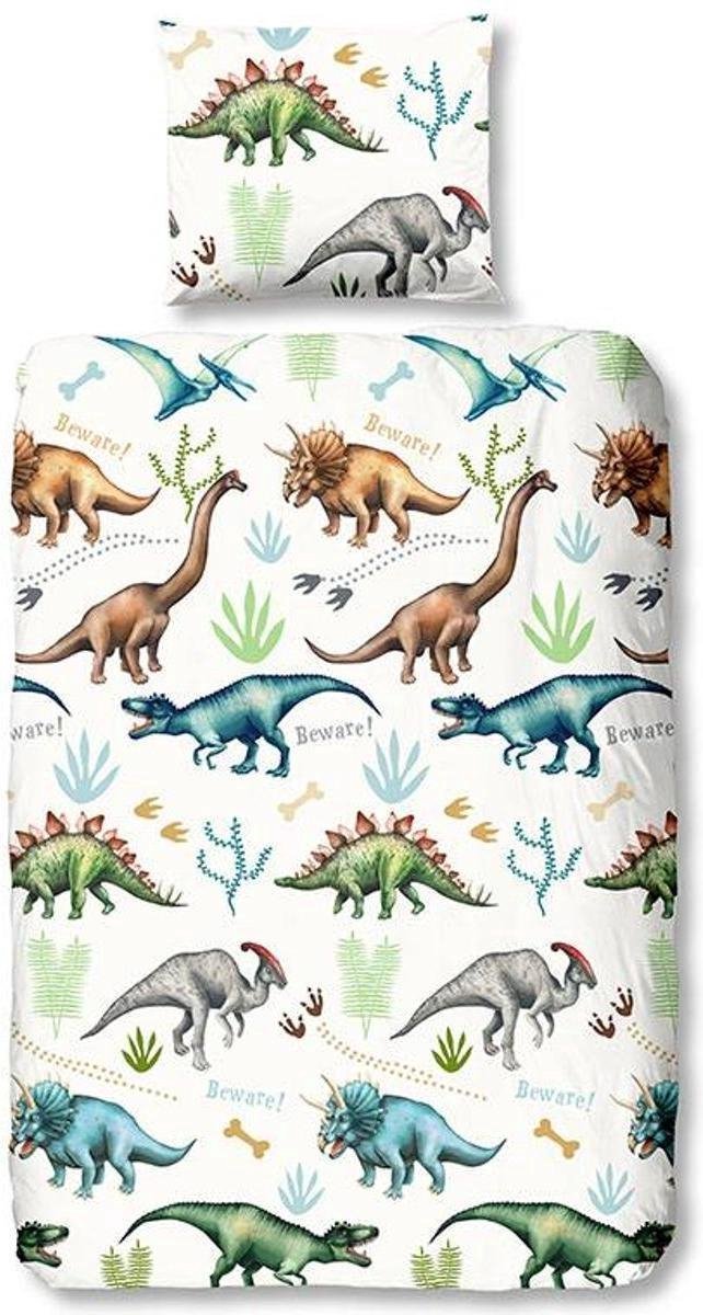Good Morning Dekbedovertrek Dino 140x200 220 Flanel Dinosaurus