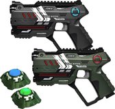Light Battle Connect Laser game set - Metallic Groen/Grijs - 2 Laserguns + 2 Targets - Lasergame pistolen met Anti-Cheat functie