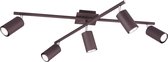 LED Plafondlamp - Plafondverlichting - Trion Mary - GU10 Fitting - 5-lichts - Rechthoek - Roestkleur - Aluminium - BSE