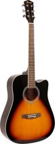Fazley W40-SB akoestische western gitaar sunburst + gigbag + stemapparaat