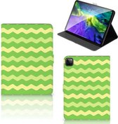 Hoesje Ontwerpen iPad Pro 11 (2020) Tablet Hoes met Magneetsluiting Waves Green