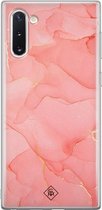 Samsung Note 10 hoesje siliconen - Marmer roze | Samsung Galaxy Note 10 case | Roze | TPU backcover transparant