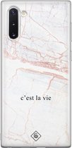 Samsung Note 10 hoesje siliconen - C'est la vie | Samsung Galaxy Note 10 case | Bruin/beige | TPU backcover transparant