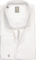 Jacques Britt overhemd - Scala slim fit - smokinghemd Kent kraag - wit - Strijkvriendelijk - Boordmaat: 46