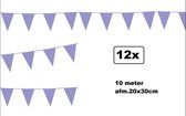 12x Vlaggenlijn lila 10 meter - vlaglijn festival feest party verjaardag thema feest kleur