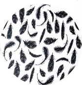 Computer - muismat veren zwart wit - rond - rubber - buigbaar - anti-slip - mousepad