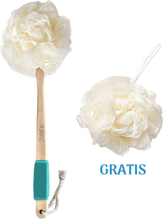 Loofah Badborstel met Steel Inclusief Extra Douche Spons Badspons