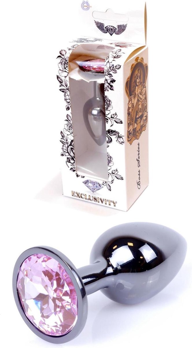Goedkoopste Bossoftoys - Plug - Donker zilver - Licht roze - kleur - 64-00027 - gave cadeaubox