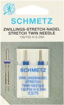 Schmetz stretch tweelingnaald 2 stuks 2.5/75
