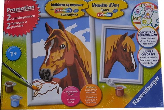 Interpunctie grind Preek Ravensburger Schilderen op Nummer Paarden - Hobbypakket | bol.com