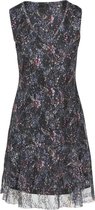 Cassis - Female - Kanten jurk met kasjmierprint  - Zwart