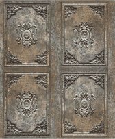Horizons barok panelen bruin (ornament vliesbehang, bruin)