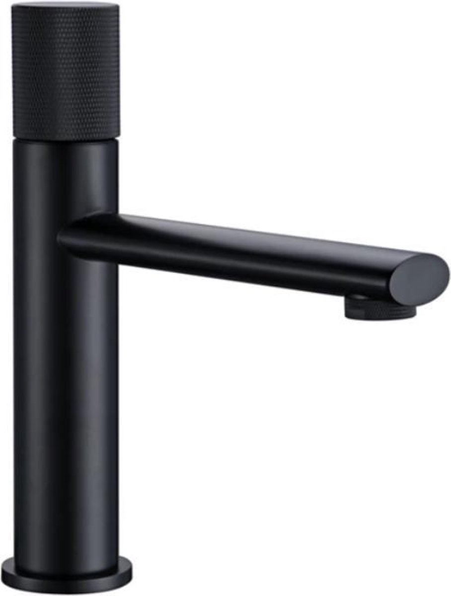 Blackline TS Premium zwarte wastafelkraan-Toiletkraan- Opbouw- 22CM- Badkamerkraan-Mengkraan- Complete set