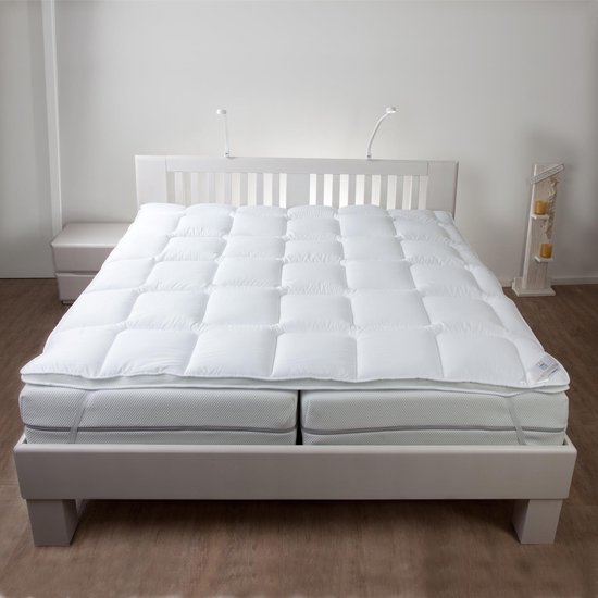 Topper, met Aloe-stof, hoogte 3 cm, gemaakt van memory-schuim, zachte mat-effect, voor matras of overbed, 110 x 190 cm