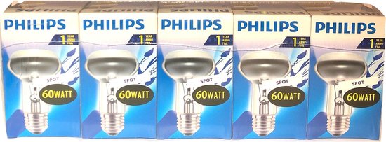 Philips Reflector Lamp 60W E27 Gloeilamp R63 (5 stuks) | bol.com