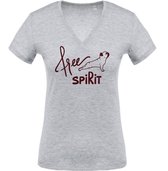 T-shirt - yoga dog - free spirit - small - grijs