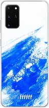 Samsung Galaxy S20+ Hoesje Transparant TPU Case - Blue Brush Stroke #ffffff