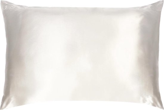 Zijden kussensloop, 100%  moerbei zijde, kwaliteit 19 Momme. Kleur sneeuw wit, maat 60x70 cm