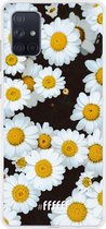 Samsung Galaxy A71 Hoesje Transparant TPU Case - Daisies #ffffff