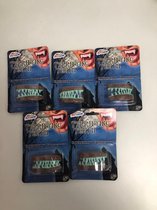Halloween tanden (blauw/bruin) - 5 stuks
