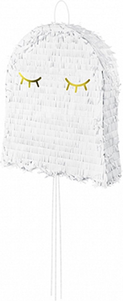 PARTYDECO - Witte en gouden spookpiñata 41,5 x 50 x 10 cm voor Halloween