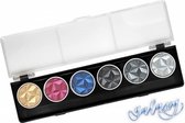 Finetec / Coliro 6 Pearlcolors Set  Watercolor Napjes "Galaxy" G500 + Oblique Nib Penhouder Set in een Etui