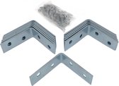 24x stuks hoekankers / stoelhoeken inclusief schroeven - 40 x 40 x 15 mm - metaal - hoekverbinders
