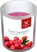 1x Geurkaarsen cranberry in glazen houder 25 branduren - Geurkaarsen cranberrygeur/veenbessengeur - Woondecoraties