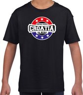 Have fear Croatia is here / Kroatie supporter t-shirt zwart voor kids XS (110-116)