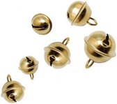 14x Metalen belletjes goud 14 mm hobby/knutsel benodigdheden - Kerst kersmuts belletjes - Kattenbellen - Hobby- en Knutselmateriaal