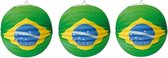 Set van 3x stuks lampionnen Brazilie versiering van 24 cm - brandvertragend - Braziliaanse feestartikelen