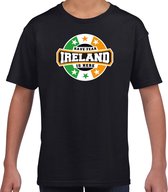 Have fear Ireland is here t-shirt met sterren embleem in de kleuren van de Ierse vlag - zwart - kids - Ierland supporter / Iers elftal fan shirt / EK / WK / kleding 122/128