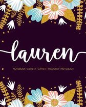 Lauren: Notebook - Libreta - Cahier - Taccuino - Notizbuch: 110 pages paginas seiten pagine